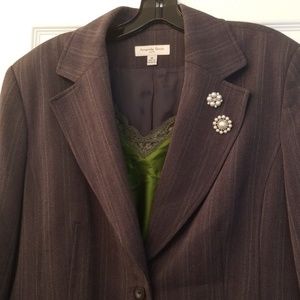 Gray pinstripe pantsuit with FREE matching cami!